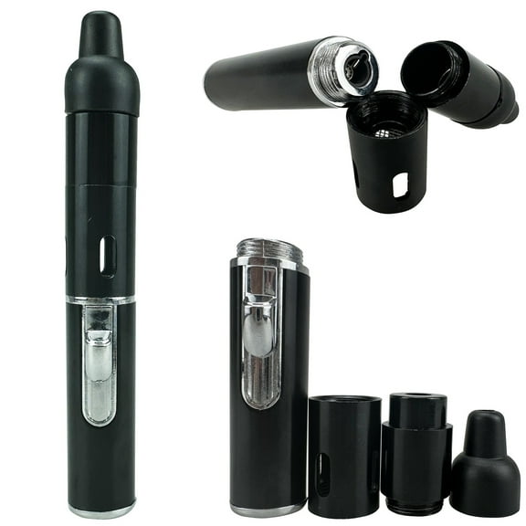 Bxaolu Butane Torch Lighter, Plastic All-in-One Tube Built-in Detachable Refillable Butane Torch Handheld Lighter (1 Pack, Black)
