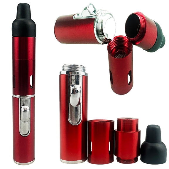 Bxaolu Butane Torch Lighter, Plastic All-in-One Tube Built-in Detachable Refillable Butane Torch Handheld Lighter (1 Pack, Red)