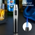 thumbnail image 1 of Bxaolu Butane Torch Lighter, Windproof Straight Torch Blue Flame Lighter, Refillable Kitchen Cooking Torch Lighter for BBQ, Baking(Gas Not Included) (Black White), 1 of 9