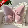 thumbnail image 1 of Bxaolu Butterfly Pillow Decorative Butterfly Shaped Throw Pillows 17.7" x 15.7" Cute Plush Cushion Velvet Decor for Bedroom Living Room Sofa Couch, Pink, 1 of 6
