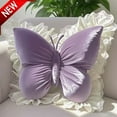 thumbnail image 1 of Bxaolu Butterfly Pillow Decorative Butterfly Shaped Throw Pillows 17.7" x 15.7" Cute Plush Cushion Velvet Decor for Bedroom Living Room Sofa Couch, Purple, 1 of 6