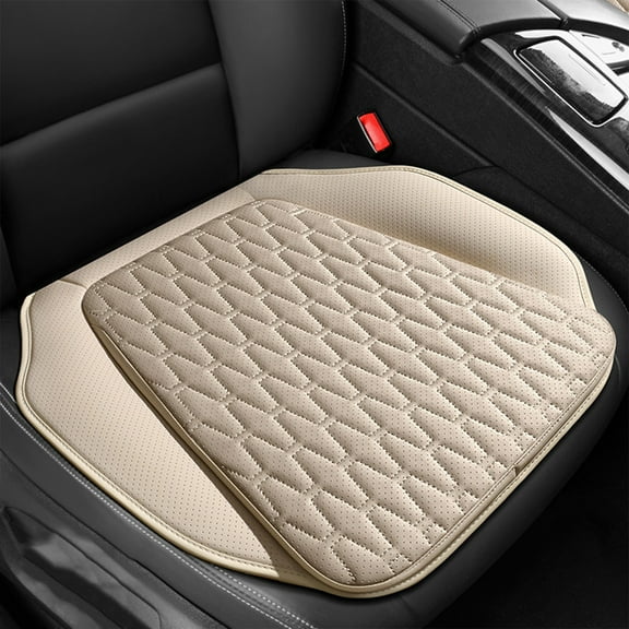 Bxaolu Car Seat Cushion, Breathable, Non-Slip Bottom, Comfort Car Seat Protector, Car Seat Pad Works with Truck and Office Chair Home -Beige, 1Pack