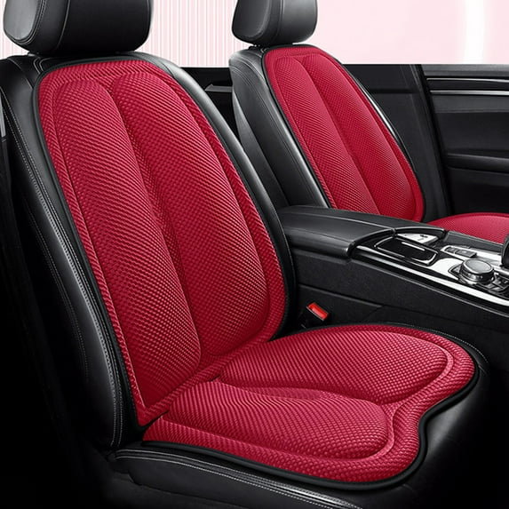 Bxaolu Car Seat Cushion and Back Support | Seat Cushion Pad and Upper Lower Thoracic Pillow for Car, Office Chair (Red)