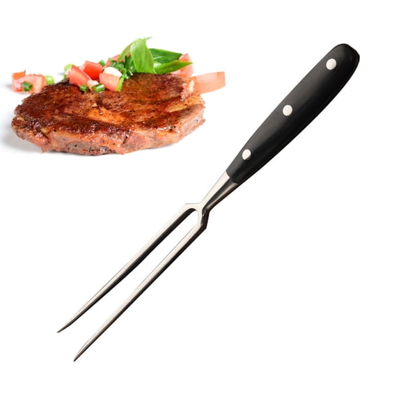 Bxaolu Carving Fork, Meat Fork, 11.8 Inch Cooking Fork, Stainless Steel BBQ Fork, Long Metal Chef Pro Kitchen Forks for Barbecue, Serving, Cooking, Grilling, Roasting - Black