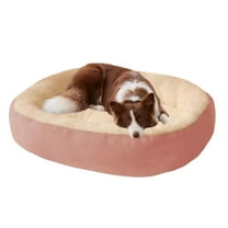 Bxaolu Cat and Dog Cushion Bed, 20" x 16" Bed for Cats or Small Dogs[up to 9LB], Anti-Slip & Water-Resistant Bottom, Super Soft Durable Fabric Pet Beds, Washable Luxury Cat Dog Bed, Pink