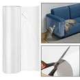 thumbnail image 1 of Bxaolu Cat Scratch Furniture Protector, 118"x15" Single-Sided Sticky Couch Protector from Cat Claws, Transparent Plastic Cover Adhesive Clear Anti Scratch Deterrent for Furniture Sofa Door (PVC), 1 of 9