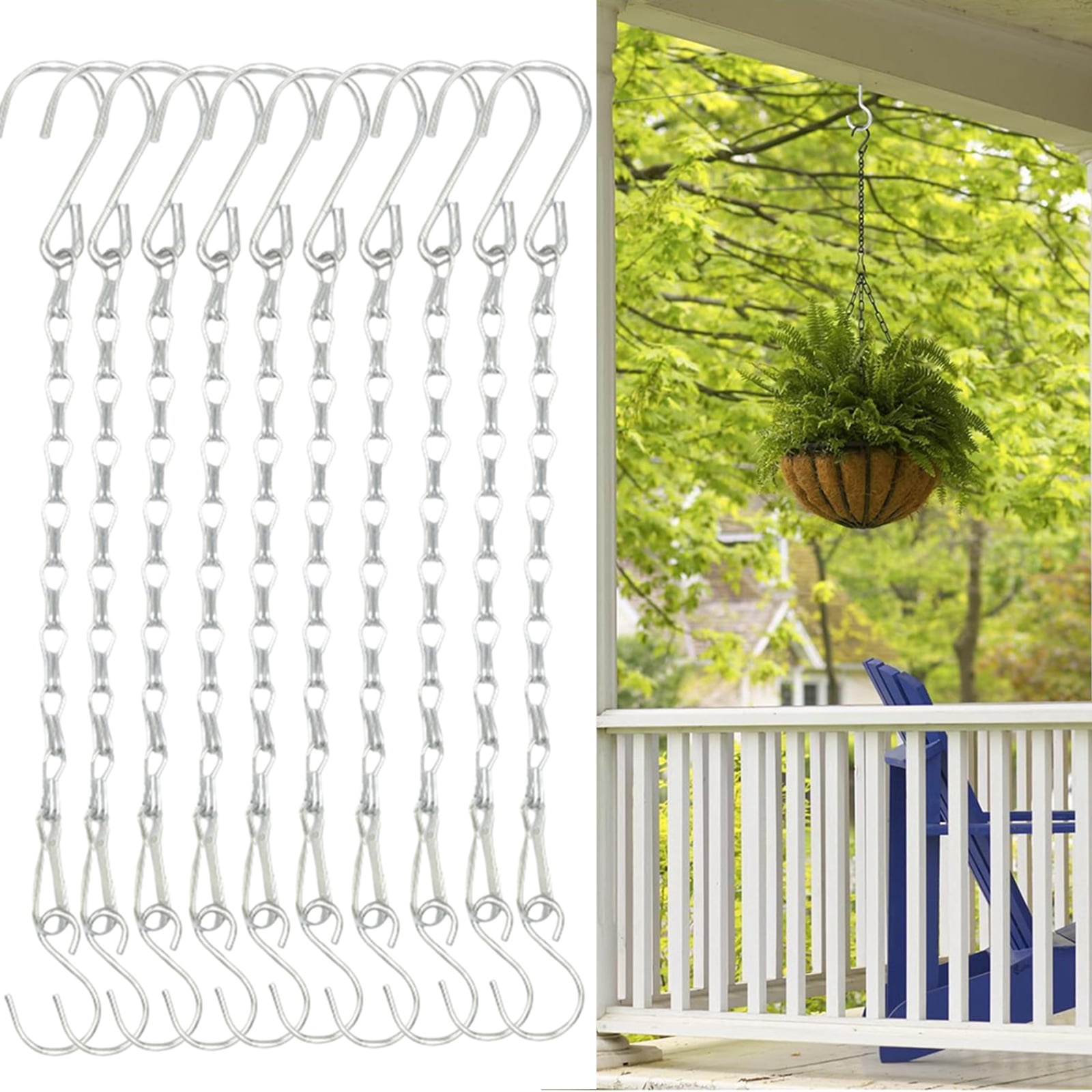 Bxaolu Chain for Hanging Plants, 11 Inch Silver Small Plant Chains for  Hanging Baskets with Hooks for Bird Feeders Planters Lanterns Wind Chimes  Ornaments Outdoor Indoor Use (10PCS) - Walmart.com