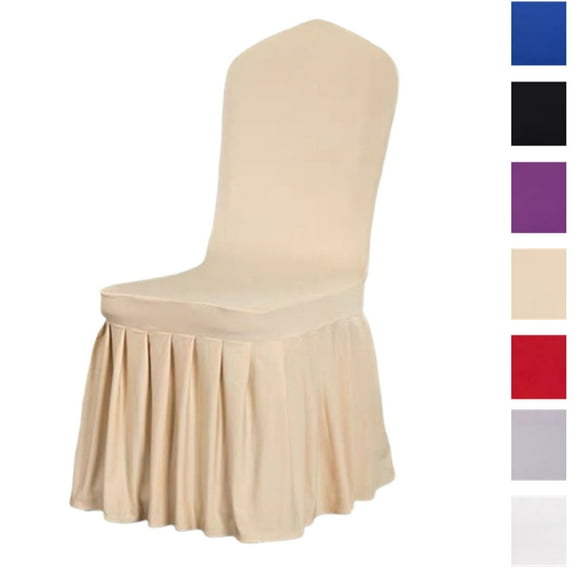Bxaolu Chair Covers for Dining Chairs Covers, Removable Thick Dining Room Chair Covers with Skirt Chair Slipcovers Washable Chair Protector for Kitchen Wedding,1Pack-Rose Gold