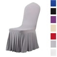 thumbnail image 1 of Bxaolu Chair Covers for Dining Chairs Covers, Removable Thick Dining Room Chair Covers with Skirt Chair Slipcovers Washable Chair Protector for Kitchen Wedding,1Pack-Gray, 1 of 7