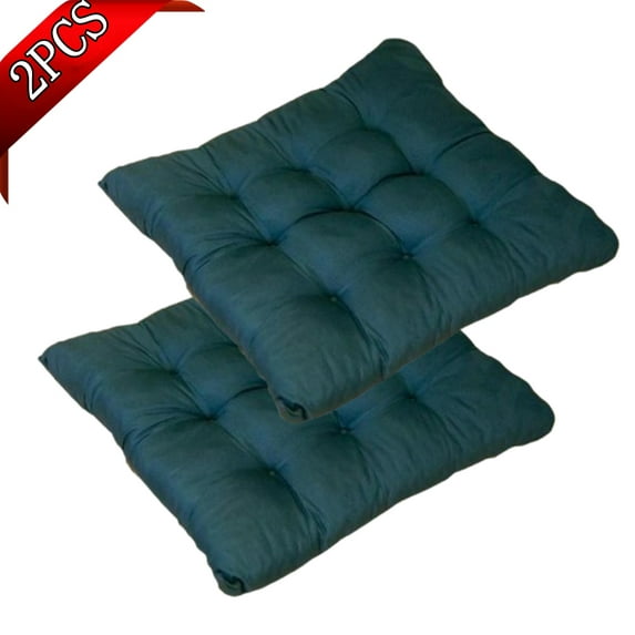 Bxaolu Chair Cushion with Ties Ultra Soft Warm Floor Cushion for Kitchen Dining Chairs, 2Pack Comfortable Square Seat Cushion for Adult 15.75”x15.75”, Army Green