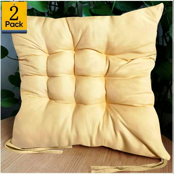 Bxaolu Chair Cushions for Dining Chairs, Seat Cushions for Kitchen Chairs, Indoor Seat Cushions with Ties, Tufted Chair Pads, Non Slip Kitchen Chair Cushions Set of 2, 15.5" x 15.5", Navy