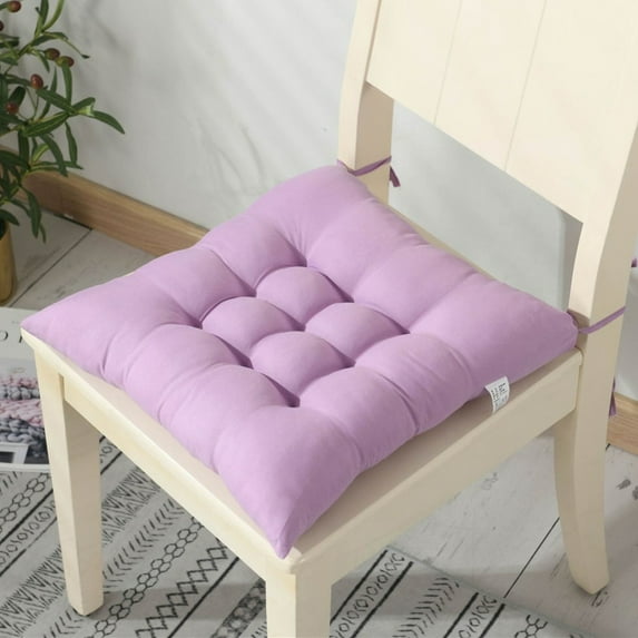 Bxaolu Chair Cushions for Dining Chairs, Seat Cushions for Kitchen Chairs, Indoor Seat Cushions with Ties, Tufted Chair Pads, Non Slip Kitchen Chair Cushions Set of 2, 15.5" x 15.5", Light Purple
