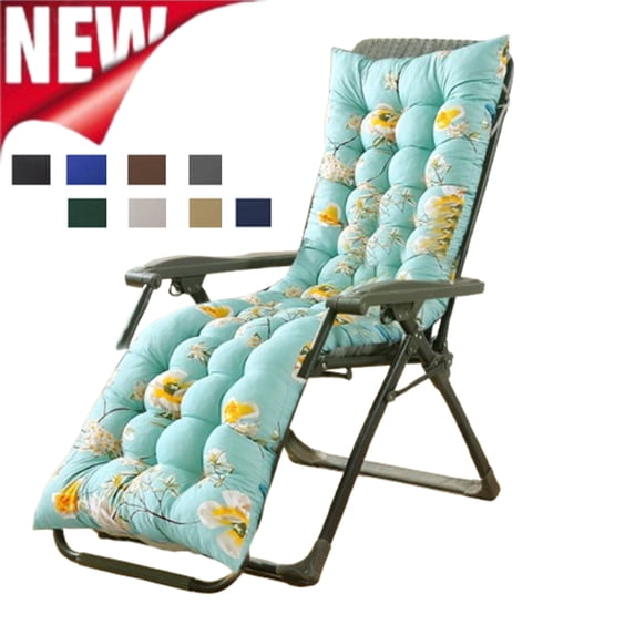 Bxaolu Chaise Lounge Chair Cushion for Outdoor 62.5 x 19 Inch Patio Lounge Chair Cushion with Ties for All Seasons Outdoor Living Furniture Pool Balcony Camping Beach Seating