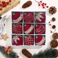 thumbnail image 1 of Bxaolu Christmas Ball Ornaments 9 Pcs 3.15" Large Plastic Glitter Hanging Balls for Christmas Tree Xmas Holiday Party Home Décor- Wine, 1 of 7