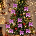 thumbnail image 1 of Bxaolu Christmas Bows, Mini Bows for Xmas Tree Decor - 12 Pcs Mini Bowknot Ornament for Christmas Tree Decor, Ribbon, Wreath, Purple, 1 of 7