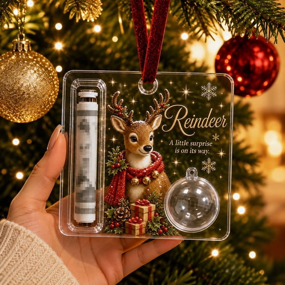 Bxaolu Christmas Cash Gift Ornament, Acrylic Money Card Decoration, DIY Money Card Decoration with Hanging Ribbon, Unique Cash Holder for Christmas Tree Hanging Decorations