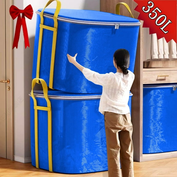 Bxaolu Christmas Supplies Storage Bag Reinforced Handle Extra Large Storage Bag Clothes Toys Christmas Decoration Storage Bag Thickened Double Zipper Storage Bag