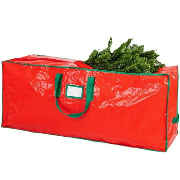 Bxaolu Christmas Tree Storage Bag - Stores Up to 7 Foot Artificial Xmas Holiday Tree, Durable Waterproof Material, Zippered Bag, Carry Handles. Protects Against Dust and Moisture.Red