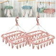 thumbnail image 1 of Bxaolu Clip and Drip Hanger Clothes Hanger Drying Rack 32 Clips, Foldable Hanging Drying Rack for Clothes Underwear Socks(2Pack, Pink), 1 of 7