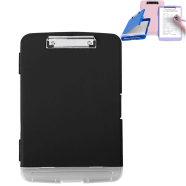 Bxaolu Clipboard with Storage, A4 Binder Clipboards with Pen Holder, Plastic Storage Clipboard with Low Profile Clip, Clipboard Folder Side-Opening for School, Office