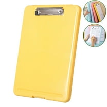 Bxaolu Clipboards with Storage, High Capacity Clip Boards 13.39"x9.45"with Storage, Heavy Duty Clipboard Folder, Plastic Clipboard with Pen Holder for Women Men Work, Home Office Supplies, Yellow