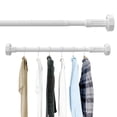 thumbnail image 1 of Bxaolu Closet Rods for Hanging Clothes, 19.5 to 31.5 Inches Adjustable Metal Closet Rod, 1.5 Inches Heavy Duty Clothes Hanging Rod for Closet Wardrobes Laundry RV, White, 1 of 7