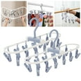 thumbnail image 1 of Bxaolu Clothes Drying Racks 2 Pack Small Folding Portable Underwear Hangers with Clips Socks 12 Clips 360° Rotatable Hook for Drying Towels Bras Clothes Gloves Socks, Blue, 1 of 7