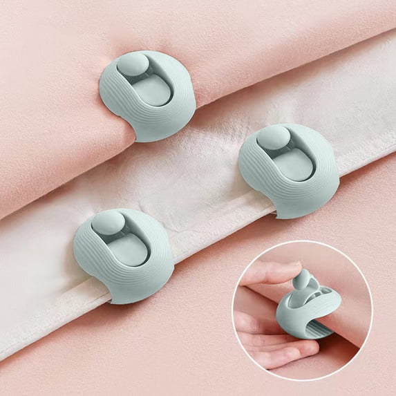 Bxaolu Comforter Clips for Duvet Covers, Helps Prevent Blanket from Bunching or Shifting, 6-Pack, Green