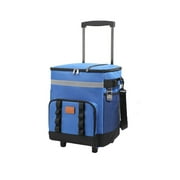 Bxaolu Cooler with Wheels and Handle, 12L Rolling Cooler, Portable Collapsible Soft Cooler Bag with Wheels, Leak-proof Insulated Wheeled Cooler for Beach, Camping, Patio Travel, Outdoor