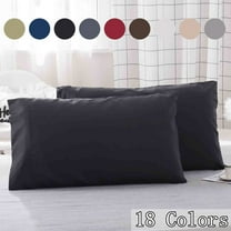 Bxaolu Cooling Pillow Cases for Hot Sleepers, King Size Set of 2, Soft & Breathable Pillow Covers with Envelope Closure,Gift, Black, 20x35 Inches