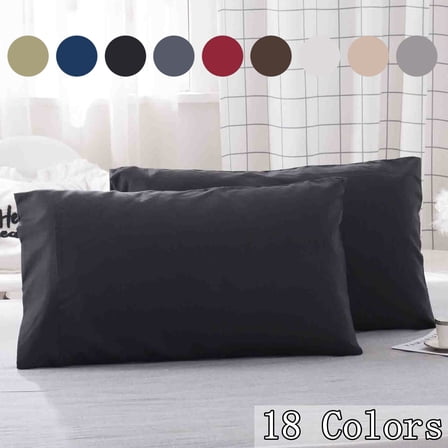 Bxaolu Cooling Pillow Cases for Hot Sleepers, King Size Set of 2, Soft & Breathable&nbsp;Pillow Covers with Envelope Closure,Gift, Black, 20x35 Inches