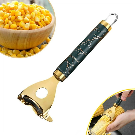 Bxaolu Corn Peeler Stainless Steel Corn Cob Stripper Tool Corn Thresher from the Cob, Removes Corn Kernels From Corn Cobs In Seconds, Kitchen Gadgets(Green, 1PACK)