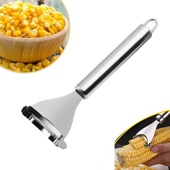 Bxaolu Corn Peeler Stainless Steel Corn Cob Stripper Tool Corn Thresher from the Cob, Removes Corn Kernels From Corn Cobs In Seconds, Kitchen Gadgets(Silver, 1PACK)