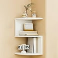 thumbnail image 1 of Bxaolu Corner Shelf Wall-Mounted, 1Pack Floating Corner Shelves for Wall, 3-Tier Corner Bookshelves for Living Room, Bedroom, Bathroom, Home Office, White, 1 of 8