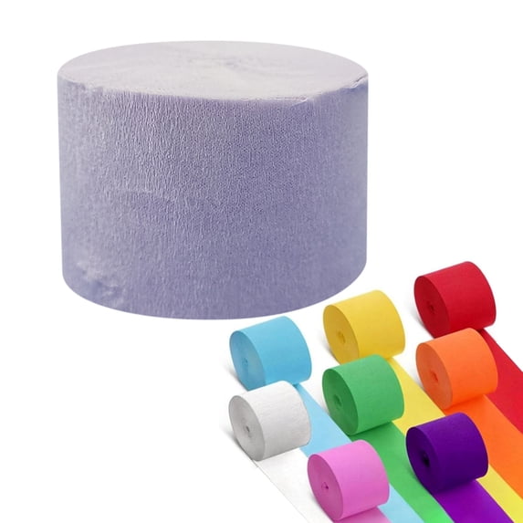 Bxaolu Crepe Paper Streamers Rolls, 82ft 1.8" Streamers Party Decorations, Birthday Streamers, Party Streamers for Wedding, Christmas Decoration (1.8 inch x 82 ft/Roll, Light Purple)