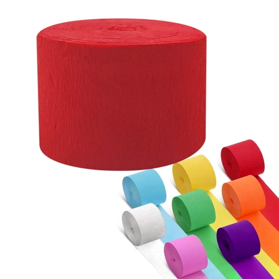 Bxaolu Crepe Paper Streamers Rolls, 82ft 1.8" Streamers Party Decorations, Birthday Streamers, Party Streamers for Wedding, Christmas Decoration (1.8 inch x 82 ft/Roll, Red)