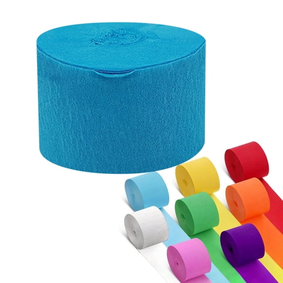 Bxaolu Crepe Paper Streamers Rolls, 82ft 1.8" Streamers Party Decorations, Birthday Streamers, Party Streamers for Wedding, Christmas Decoration (1.8 inch x 82 ft/Roll, Sky Blue)