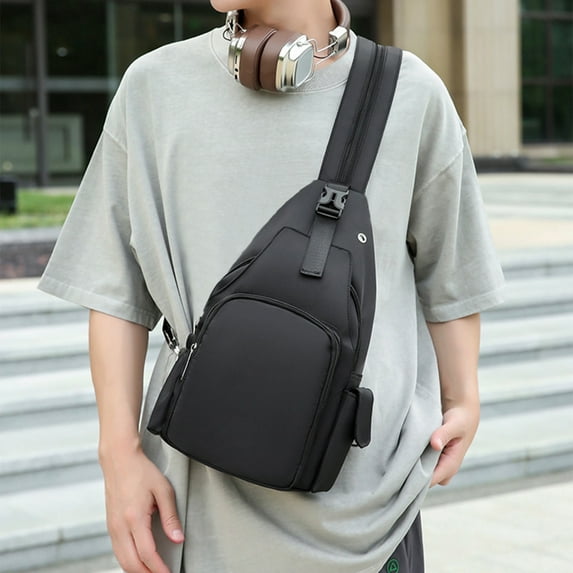 Bxaolu Crossbody Bags for Women Men Trendy Leisure Bag Bakpack Casual Chest Bag with Convertible Shoulder Strap for Daily Use, Black