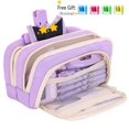 thumbnail image 1 of Bxaolu Cute Pencil Case, Aesthetic Pen Pencil Pouch, Extra Large Pencil Bag with Zipper, Special Pencil Holder Stationery Bag Marker Organizer, Travel Essentials Supplies for Adults, Purple, 1 of 7