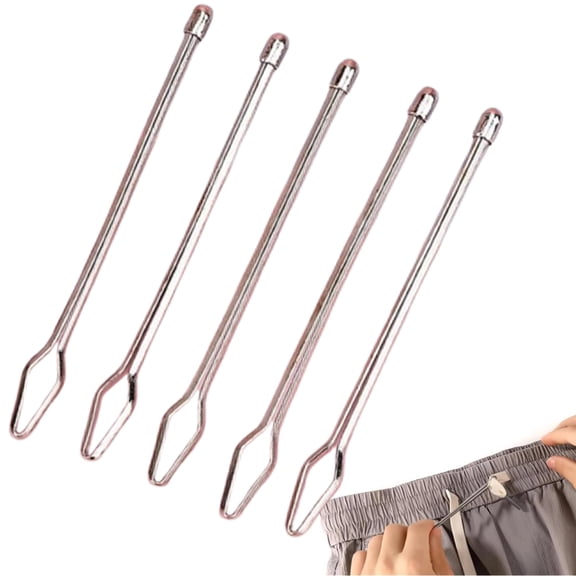 Bxaolu DIY Rope Threader Clip, New Sewing Clips Drawstring Threader Tool Set, Stainless Steel Sewing Loop Turner Hooks with Latch, for Drawstring Replacement for Hoodies, Shorts, Pants (5Pack)