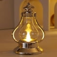 thumbnail image 1 of Bxaolu Decorative Candle Lantern:Mini Lantern with LED Candle, Vintage 5.1" Tall Hanging Lanterns for Christmas Outdoor Wedding Party Home Living Room Fireplace Decor, Silver-1Pack, 1 of 6