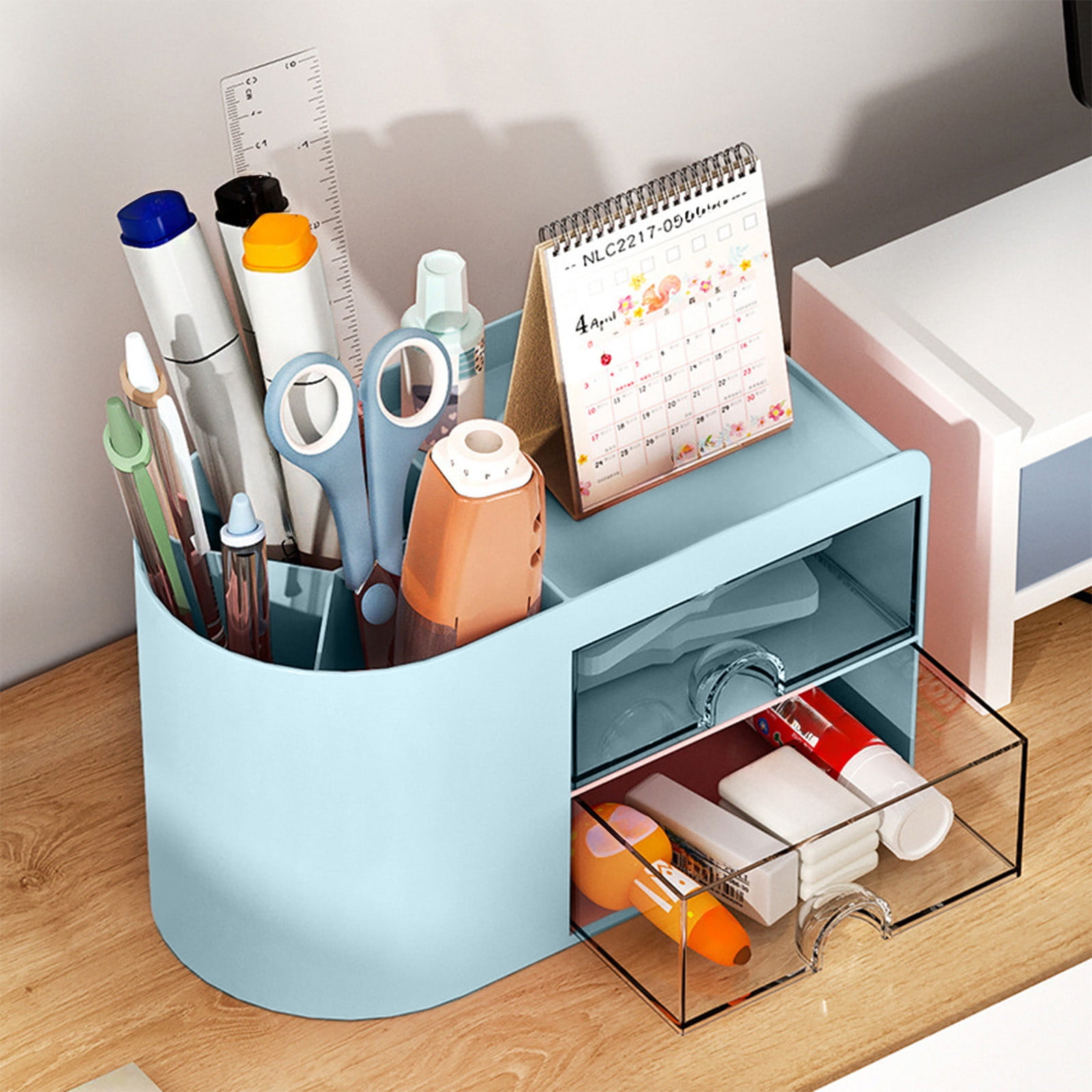 Bxaolu Desk Cosmetic Storage Box Organizer with Drawers for Dressing