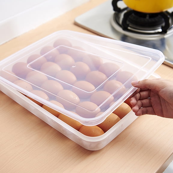 Bxaolu Deviled Egg Containers with Lid, [1Pack] Stackable Plastic Egg Holder for 30 Eggs,Clear Egg Storage Holder for Fridge,Keep Fresh,Easter,Thanksgiving Party Kitchen Supplies