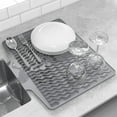 thumbnail image 1 of Bxaolu Dish Drying Mat Silicone Dish Drying Mat with Drainage Spout, Non-Slip Drainage Mat, Easy to Clean, Heat Resistant Silicone Mat for Kitchen Countertop, Sink（15.6" x 12.9" Gray）, 1 of 9