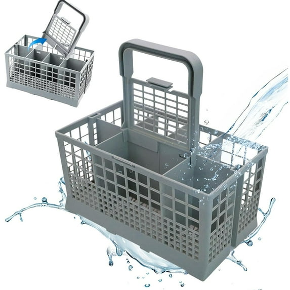 Bxaolu Dishwasher Cutlery Basket with Removable Handle, Universal Replacement Part Dishwasher Utensil Silverware Basket, 24 x 14 x 24cm, Insert for Lower Basket