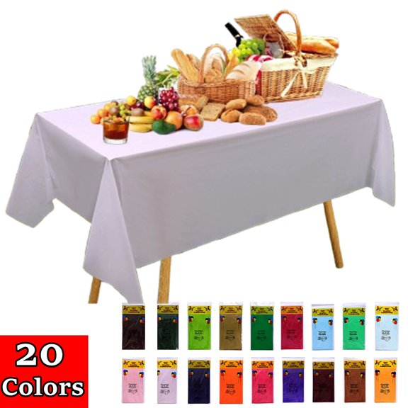 Bxaolu Disposable Table Cloth - 1 Pack, 54 x 72 Inch Waterproof Rectangle Tablecloths for Parties, Decorative Plastic Table Cover, Leakproof & Sturdy Table Cover Protector, Purple