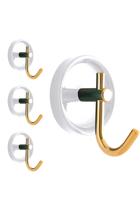 Door Hook, Extra Sticky 15LB (Max), Ceramic Holder for Hanging Towel, Coat, Cloth, Purse, Hat, Key, Heavy Duty Wall Mounted Self Adhesive Hanger for Shower Kitchen Bathroom (White, 4Pack)