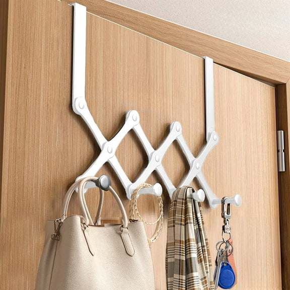 Bxaolu Over The Door Hooks, Door Hanger Hooks for Hanging, Over The Door Towel Racks for Bathroom with 4 Hooks, Coat Rack Over The Door Organizer, Towel Holder Bathroom Accessories [1Pack, White]