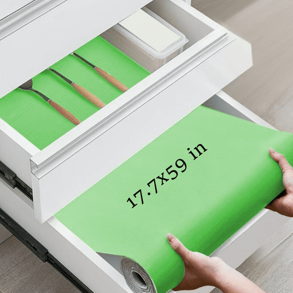 Bxaolu Drawer and Shelf Liner for Kitchen Cabinets, Non-Adhesive Strong Grip Cabinet Liners for Dressers, Durable Waterproof Anti Slip Cupboard Liner, Refrigerator Liners, 17.7x59 Inches