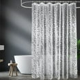 thumbnail image 1 of Bxaolu EVA Shower Curtain Water Repellent, Lightweight Clear Plastic Shower Curtain Liner, Heavy Duty for Stall, Bathtubs 71 x 71,12 Hooks, 1 of 9